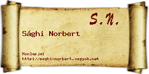 Sághi Norbert névjegykártya